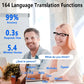 Smart AI translation glasses equipped with anti-blue light lenses, supporting real-time application translation in 164 languages