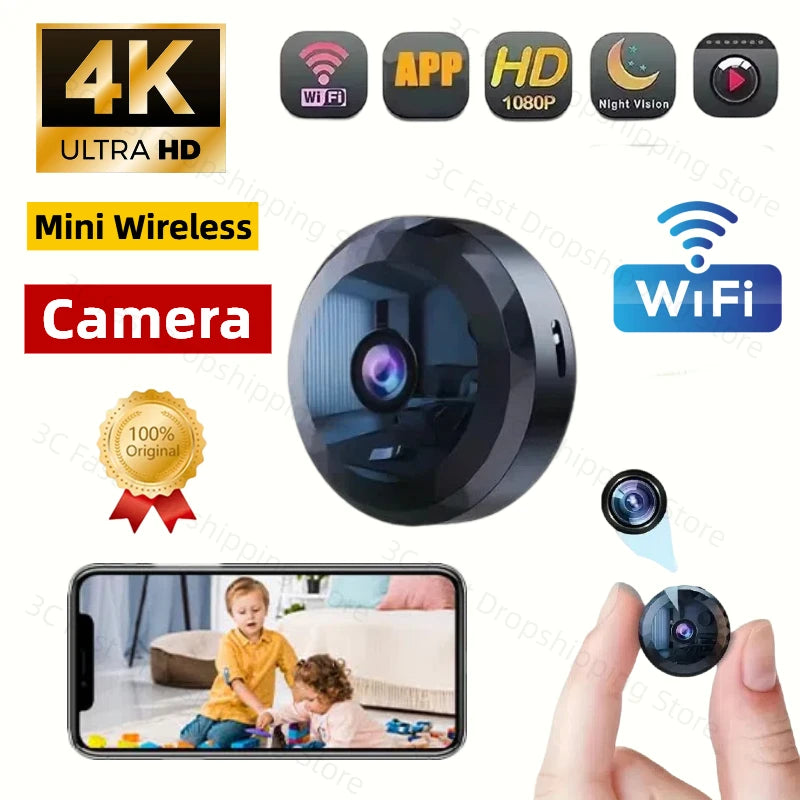 DIXSG 4K Mini WiFi Camera Wireless Security HD Camera - ElectronAge