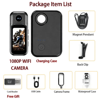 POV FHD Mini Action Camera WiFi Hands-Free Wearable Thumb Sports DV with Touch IPS Screen Portable Body Camcorder