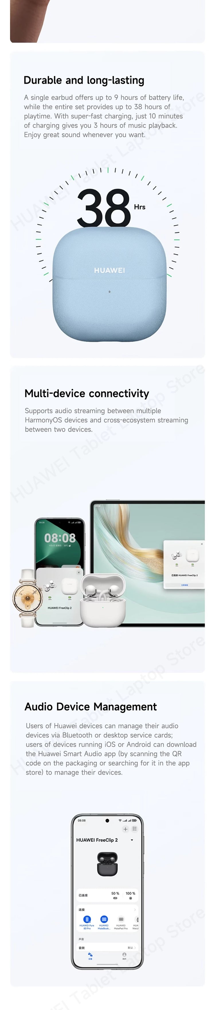 Genuine HUAWEI FreeClip 2 Wireless Earbuds - ElectronAge