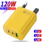 120w Fast Charging Dual Pd Ultra Quick Mobile Phone Charger Qc3.0 Usb Type C Chargers 3 Ports Wall Adapter Eu/us/uk Plug