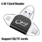 4 in 1 Card Reader for SD Card ,TF card Plug and Play for iPhone and Samsung XiaoMi Phones TF Camera SD Card Reader