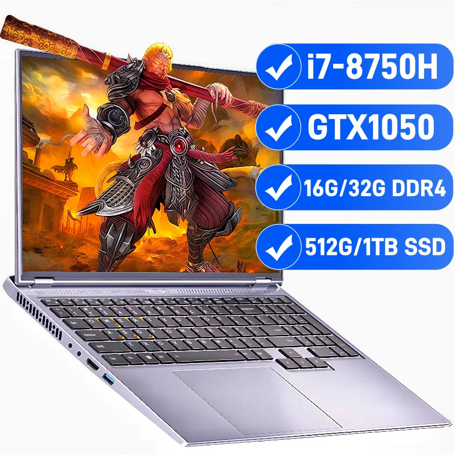 16.1" intel core i7-8750H GTX1050 gaming laptop - ElectronAge