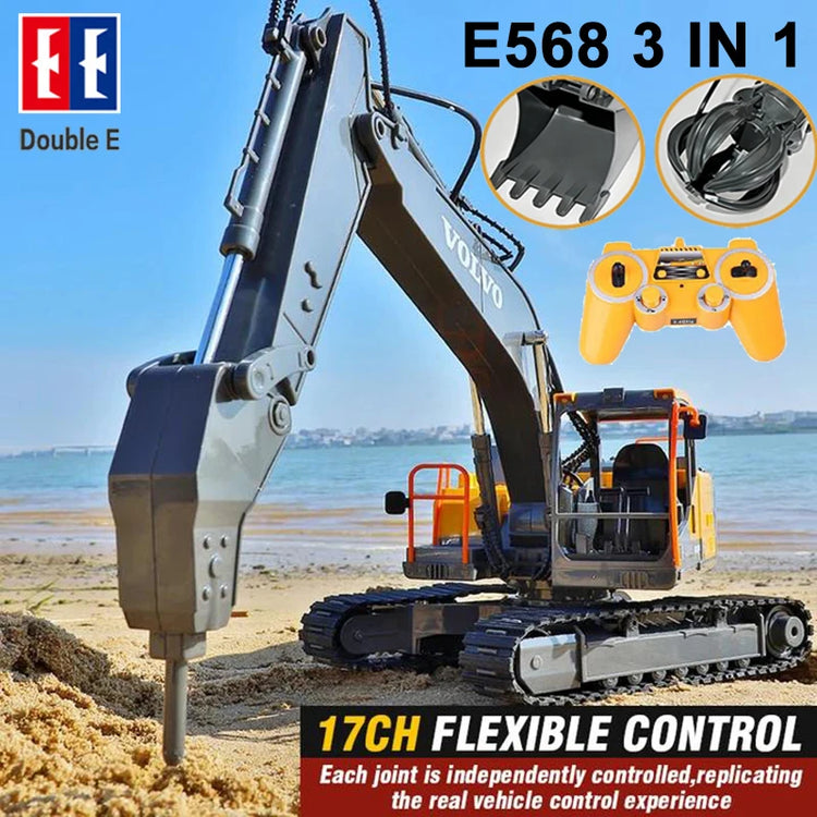 Double E E568 RC Excavator 17 Channel 1:16 3 IN 1 RC Engineering Car - ElectronAge