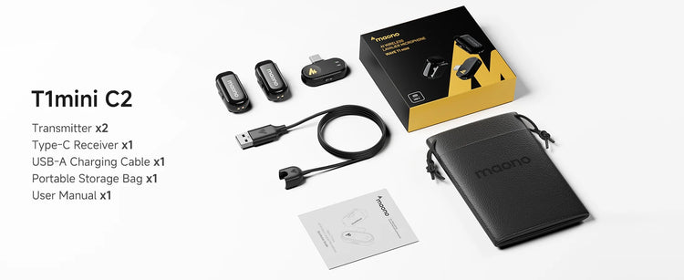maono T1mini Wireless Lapel Microphone for Phone-Noise Cancellation - ElectronAge