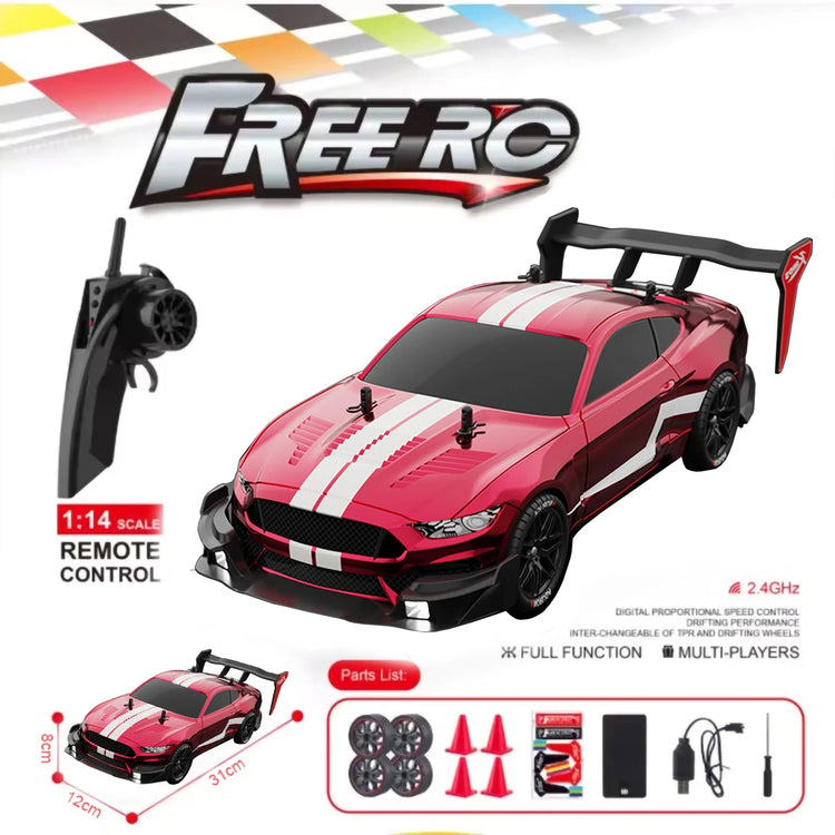 RTR MUSTANG 2.4G Drift Car 1:14 4WD Electric Remote Control Cars - ElectronAge