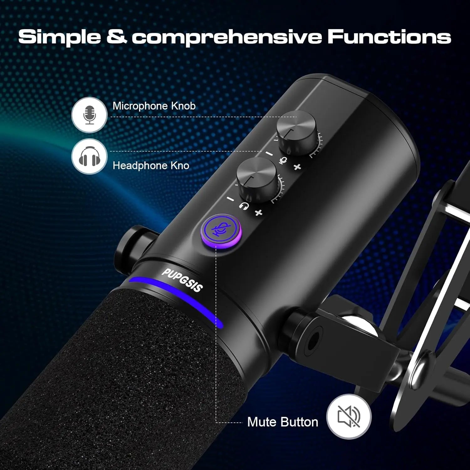 ORTIZAN Podcast Dynamic Microphone, XLR/USB Recording PC - ElectronAge