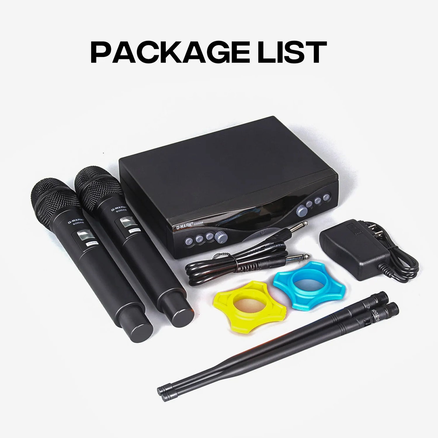Wireless Microphone G-MARK G320AM Professional UHF 2 Channels Karaoke Mic - ElectronAge