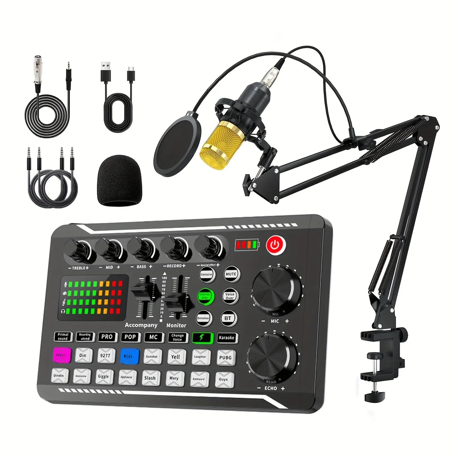 UV color stripe/dynamic microphone professional audio mixer - ElectronAge