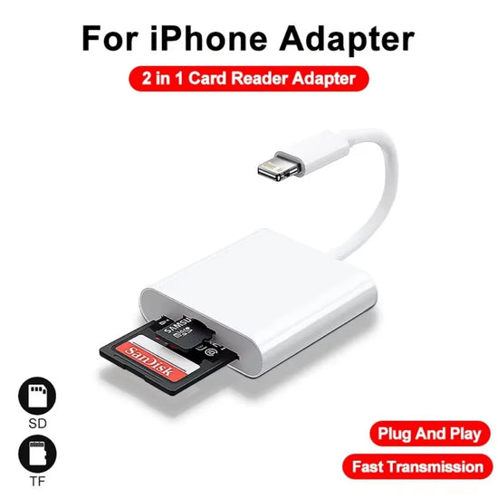 2-in-1 Lightning to SD TF Card Reader