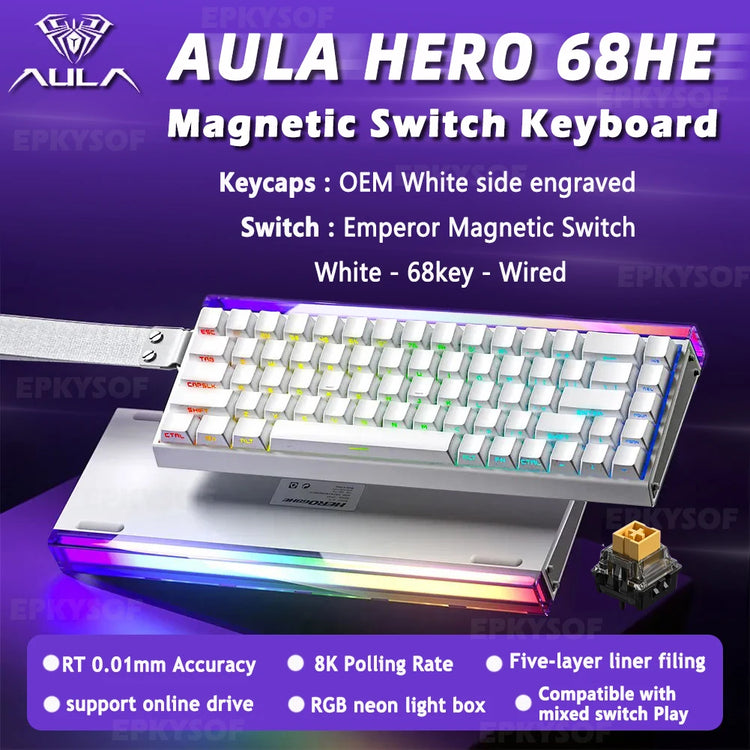 AULA HERO 68HE Magnetic Switch Keyboard - ElectronAge
