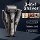 3-in-1 Multifunctional Shaver With Detachable Nose Hair Remover Washable USB Rechargeable Professional Electric Haircut Shaver