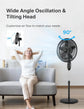 18 inch Oscillating Pedestal Fan with Remote, LED Display, 5 Speeds & 7-Hour Timer