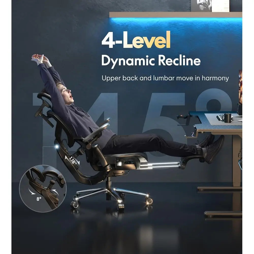 Ergonomic Gaming Chair with Adaptive Lumbar Support - ElectronAge