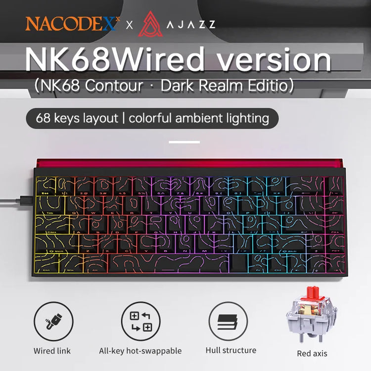 Ajazz NK68 Mechanical Gaming Keyboard - ElectronAge