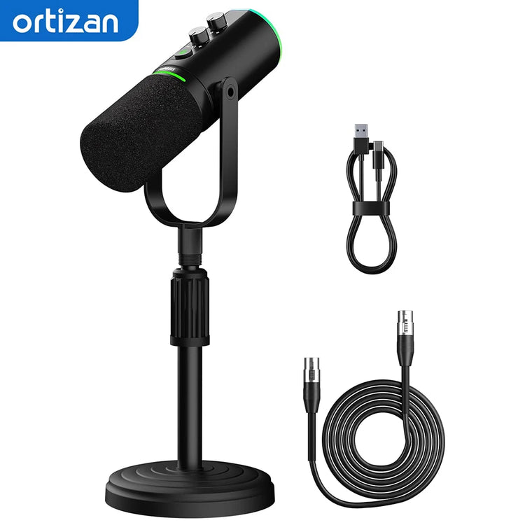 ORTIZAN Podcast Dynamic Microphone, XLR/USB Recording PC - ElectronAge