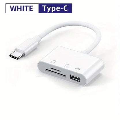 TypeC to USB Adapter 3 in 1 TF SD Memory Card Reader USB Converter Adapter