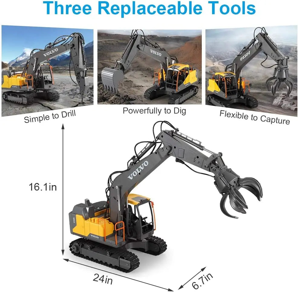 Double E E568 RC Excavator 17 Channel 1:16 3 IN 1 RC Engineering Car - ElectronAge