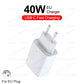 40W PD Fast Charging USB C Charger For iPhone 16 15 14 8 7 Plus 13 12 11 Pro XS Max XR XS X USB Type C Charger Cable Accessories