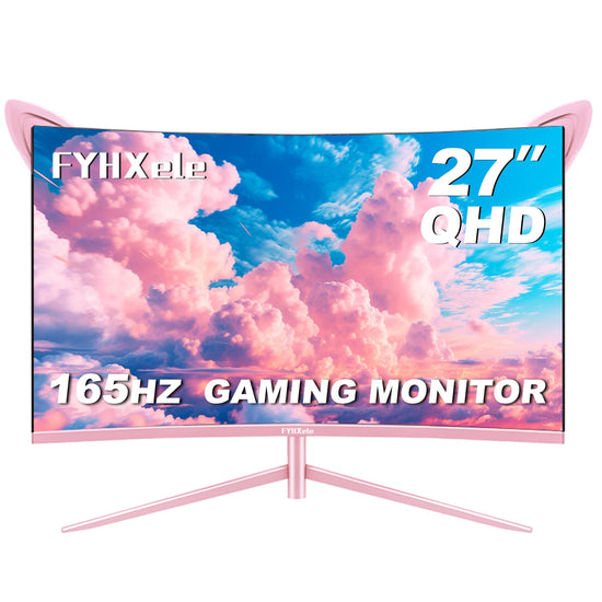 FYHXele 27inch Curved Pink Monitor - ElectronAge