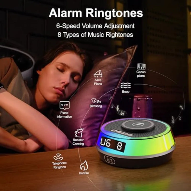 Wireless Charger Alarm Clock for Bedroom - ElectronAge