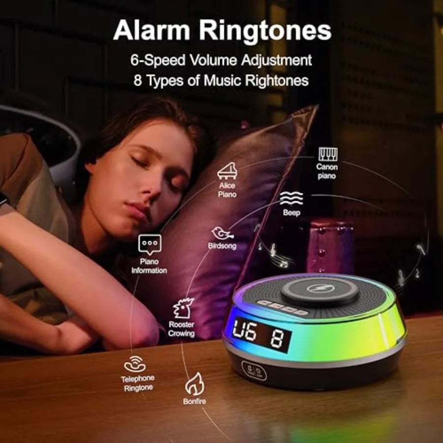 Wireless Charger Alarm Clock for Bedroom - ElectronAge