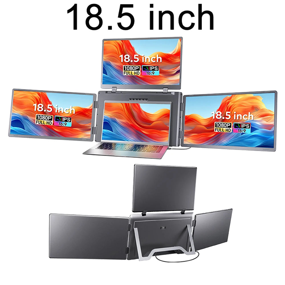 Triple Screen Portable LCD Backlit Monitor - ElectronAge