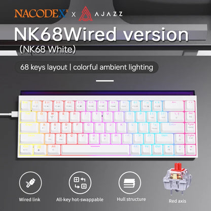 Ajazz NK68 Mechanical Gaming Keyboard - ElectronAge