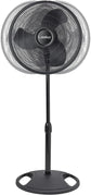 16-Inch Adjustable Pedestal Fan with 3 Speeds, Wide Oscillation for Bedroom, Kitchen, Office - Black