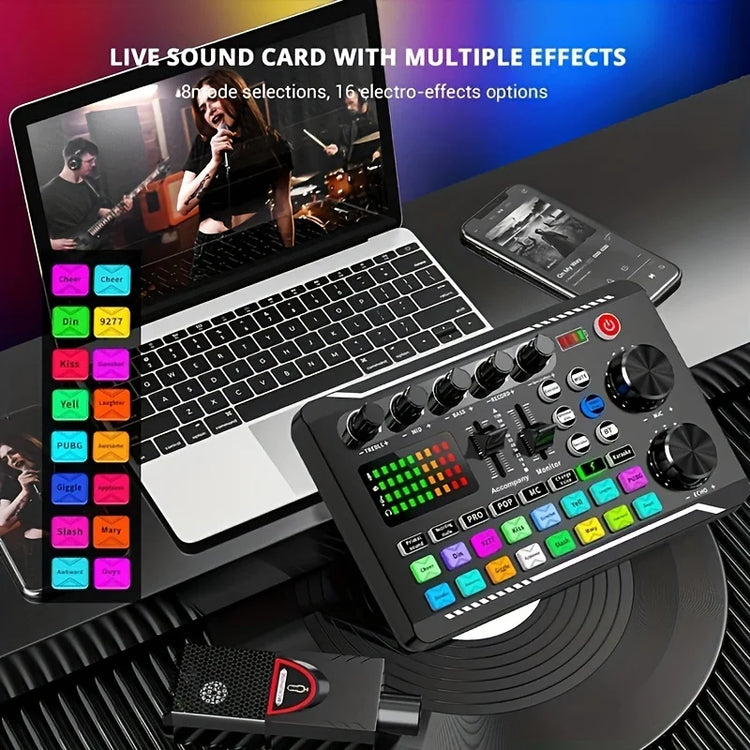 UV color stripe/dynamic microphone professional audio mixer - ElectronAge
