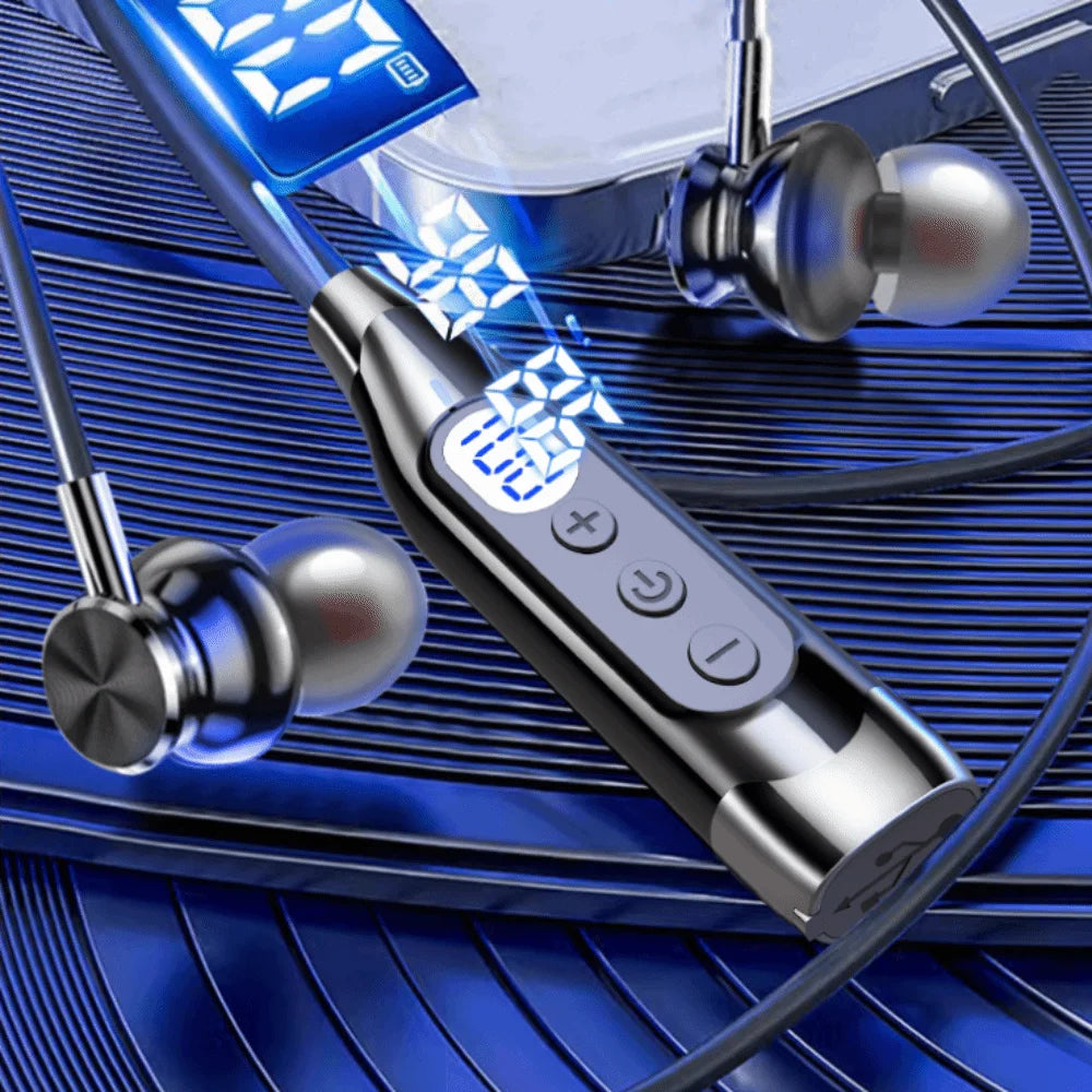 throughpp LED Digital Display Neckband Headphones - ElectronAge