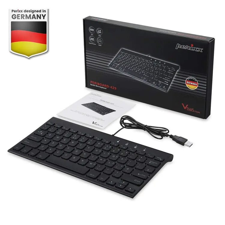 PERIBOARD429 US Wired Mini Backlit Keyboard - ElectronAge