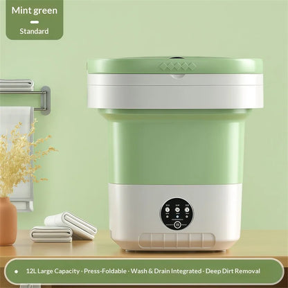 12L Mini Folding Washing Machine Bucket For Socks Underwear Panties Cleaning Portable Small Travel Household Washing Machine