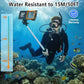 Waterproof Selfie Stick with Phone Case - Professional Underwater Phone Case for Smartphone with Rechargeable Stick in Black an