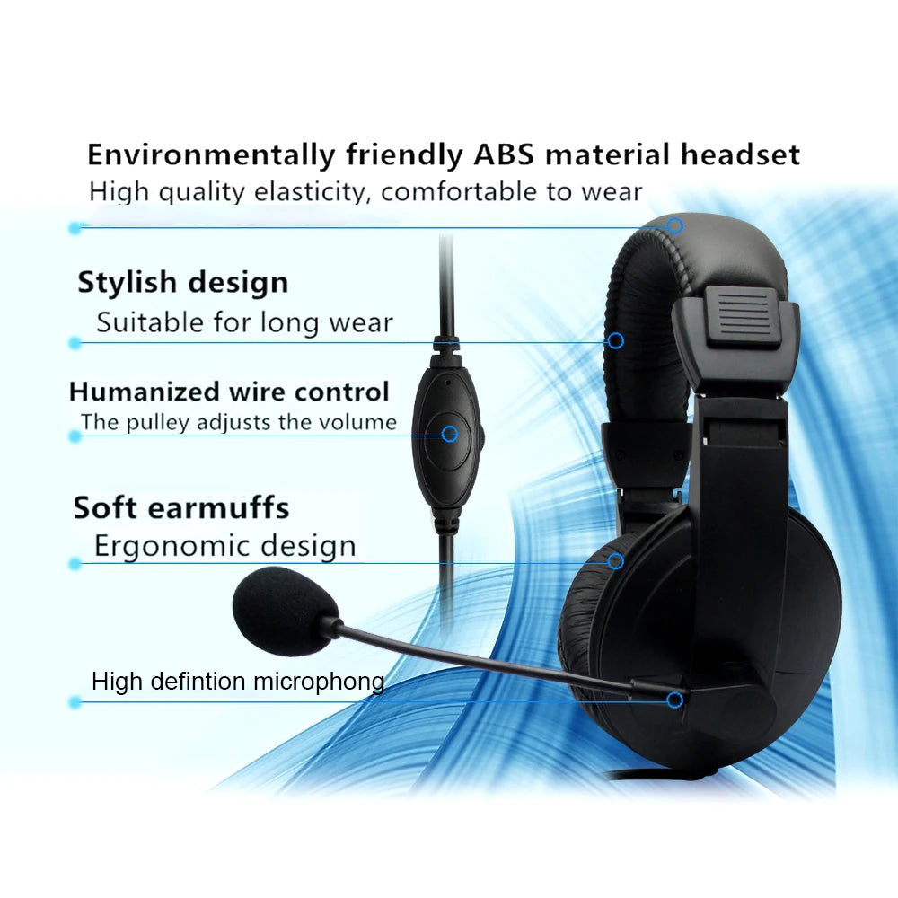 kebidumei 3.5mm Wired Headsets Operator Headphones - ElectronAge