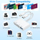 5-in-1 OTG SD TF Memory Card Reader Lightning Type C for iPhone 15 16 iPad Huawei Xiaomi Android MacBook Free 32GB USB Drive