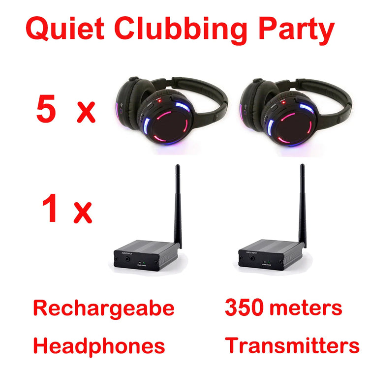 UHF RF Silent Disco Headphones Wireless DJ Headset - ElectronAge