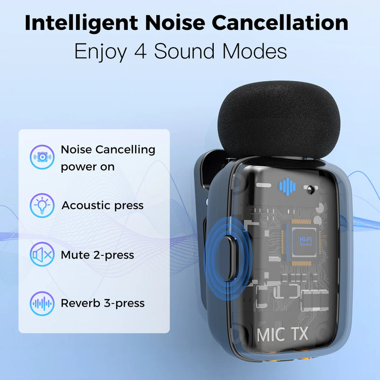 ZealSound Wireless Microphone with Transparent Shell - ElectronAge