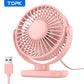 TOPK Mini Portable fan Standing fans for Room Camping,Rechargeable Electric USB Personal Fan Desk Table Stand Fan Table for Home