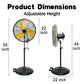 20-Inch Metal Pedestal Fan, Industrial Metal Standing Fan with Adjustable Height, 3 Speeds, 80° Oscillation & 50° Head Tilt