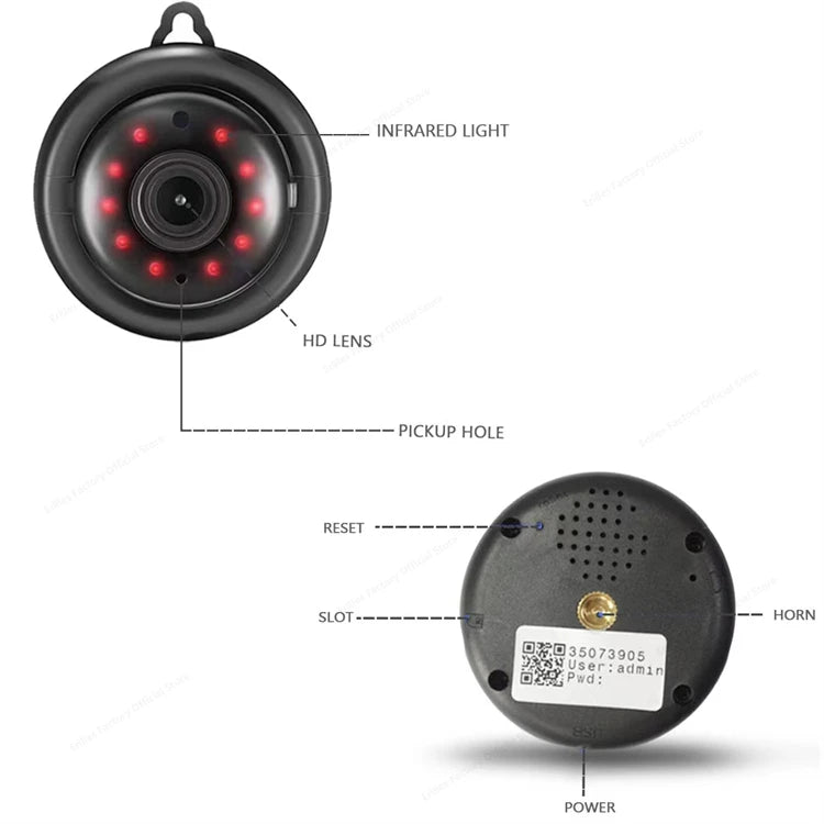 Erilles 1080P HD Mini Wifi Camera Smart Home Security - ElectronAge