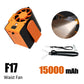 30000mAh Portable Waist Fan Strong Daul Airflow 7Speeds 11000RPM Rechargeable Clip on Fan for Outdoor Camping Fishing Max 32H