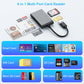 6 IN 1 Smart Multi-function Card Reader USB/Type C to Smart/MS/M2/TF/SIM/SD Memory Card Bank Card Reader for PC Laptop Transfer