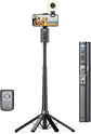 Auto Face Tracking Tripod with Light, 360 Rotation Phone Stand & Remote for Android Selfie Stick, Vlog Black