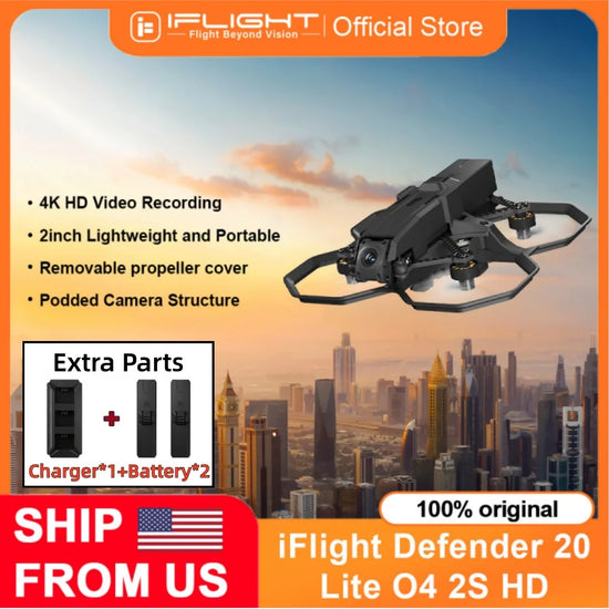 iFlight Defender 20 Lite HD FPV Drone 2 Inch Cinewhoop Quadcopter 4K Video Recording Long Range Low Weight Drone Indoor Outdoor - ElectronAge
