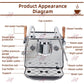 Rotary Pump Coffee Machine Home/commercial Espresso Coffee Maker 0.5L+ 1L Boliers PID Temperture Control Connect External Water