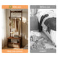 Bamboo 2-in-1 Bedside Rack & Nightstand - Small Space (40/50cm) with Drawer, Shelf & Hanging Rod for Essentials