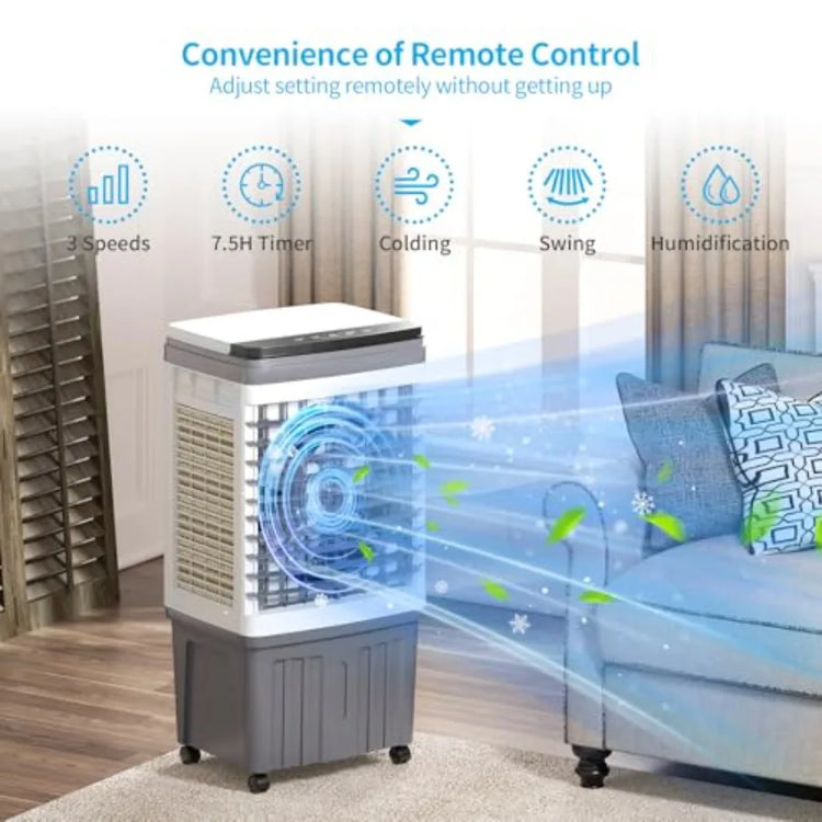 110V Evaporative Air Cooler with 6.6 Gal Water Tank - ElectronAge