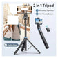 3-in-1 Bluetooth Selfie Stick Tripod with Remote for 360 Extendable Portable Vlogging Stand Black Lightweight and Adjustable