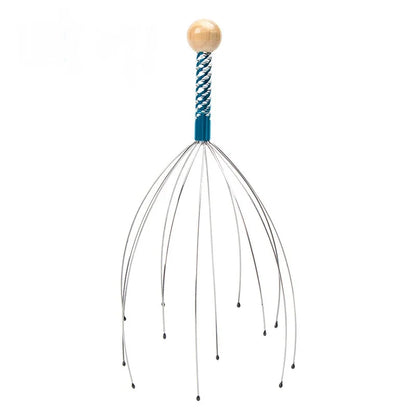 1PC Octopus Head Massager Stainless Steel Engraved Head Relaxer Brain Massage Claw Scalp Scratcher Itch Reliever Random Color